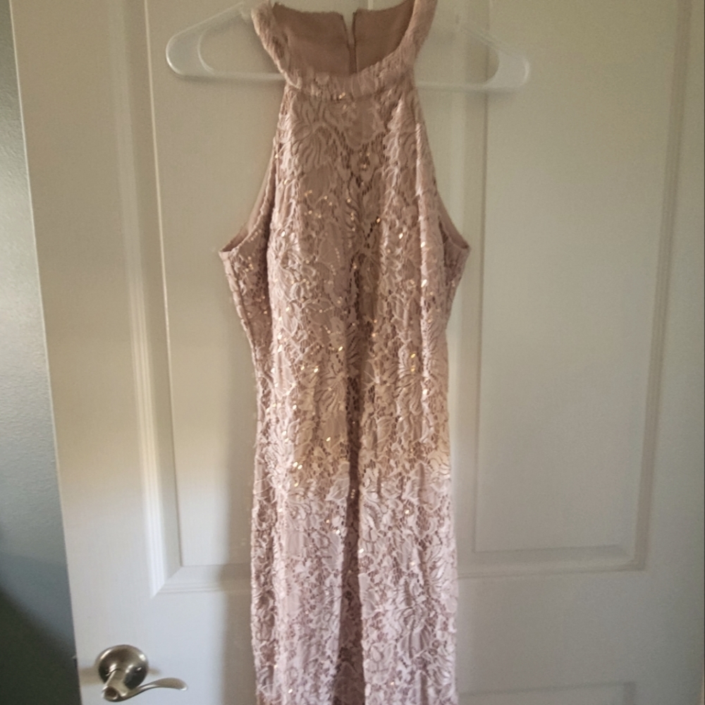 Elegant blush pink Sequinced  Cocktail Dress